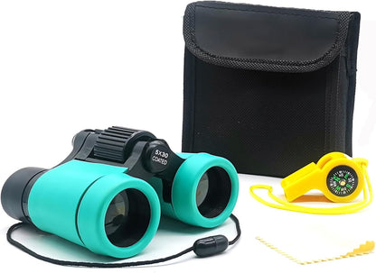 Kids Binoculars Best Gifts for 3-12 Years Boys Girls High-Resolution Optics Shockproof Mini Compact Binocuolar Toys Folding Small Telescope for Bird Watching Camping Outdoor Play