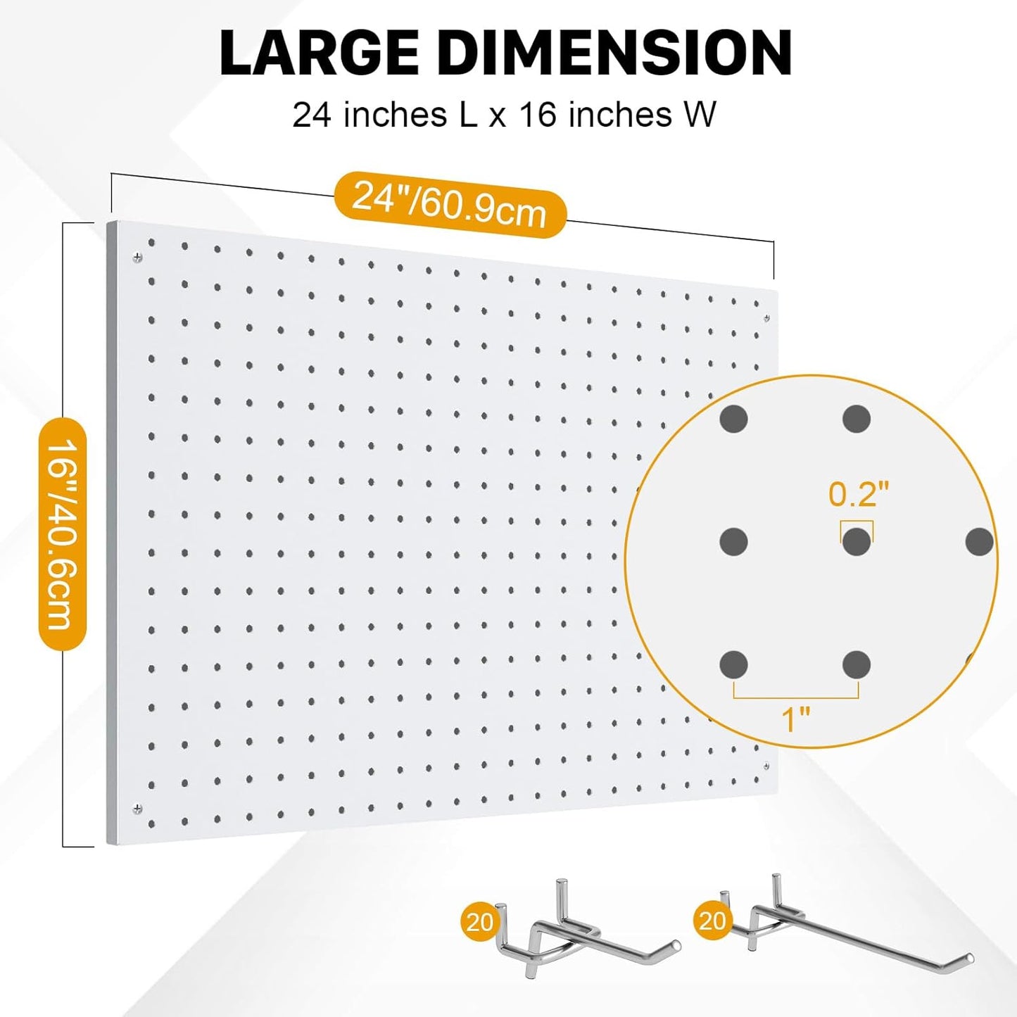 Peg Board, 2 Pack Metal Pegboard Panels Pink Pegboards Wall Organizer with Frame Large Heavy Duty Peg Board with Hooks for Walls Home,Garage Tool Storage,Office Organization,Kitchen 24”×16”