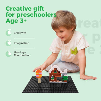 Classic Baseplates Building Plates-10" x 10" Building Boards,100% Compatible with All Major Brands and Activity Table, Creative Platforms Mats for Toy Bricks (Sand, 8 Pack)
