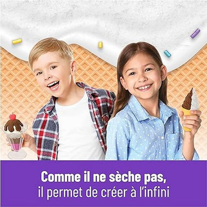 Kinetic Sand Sable Magique - Ice Cream Delices Set 454 g + 6 Tools - Create Different Hypnotizing Shapes with This Magic Sand Like Modeling Dough - Children's Toy 3 Years and Above