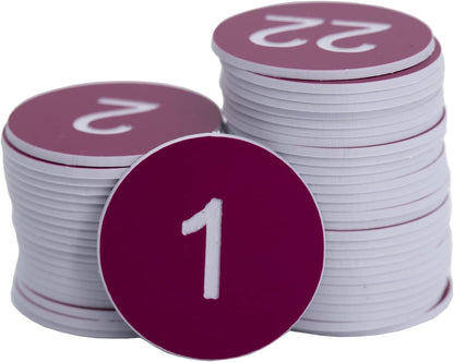 StayMax Plastic Number Tags Engraved Numbered Tags Without Hole (1-50, Black)