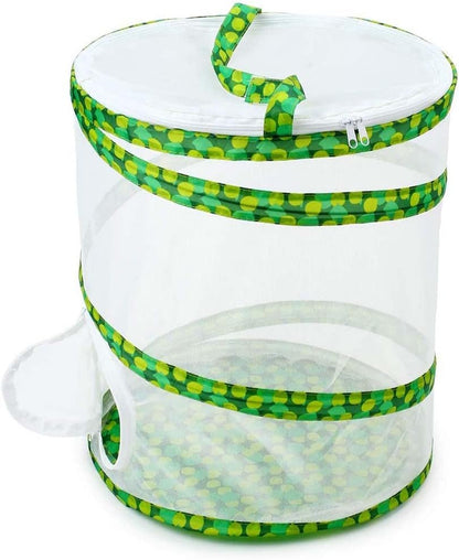 Butterfly and Insect Garden Habitat Mesh Cage Collapsible Design, Bug Terrarium Pop Up 12" x 14" Tall