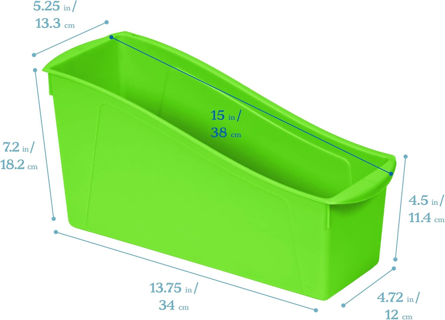 ECR4Kids Linking Plastic Storage Book Bin, Multipurpose Organization, Neon Purple, 10-Piece