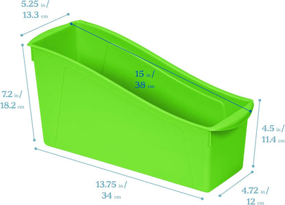 ECR4Kids Linking Plastic Storage Book Bin, Multipurpose Organization, Neon Purple, 10-Piece