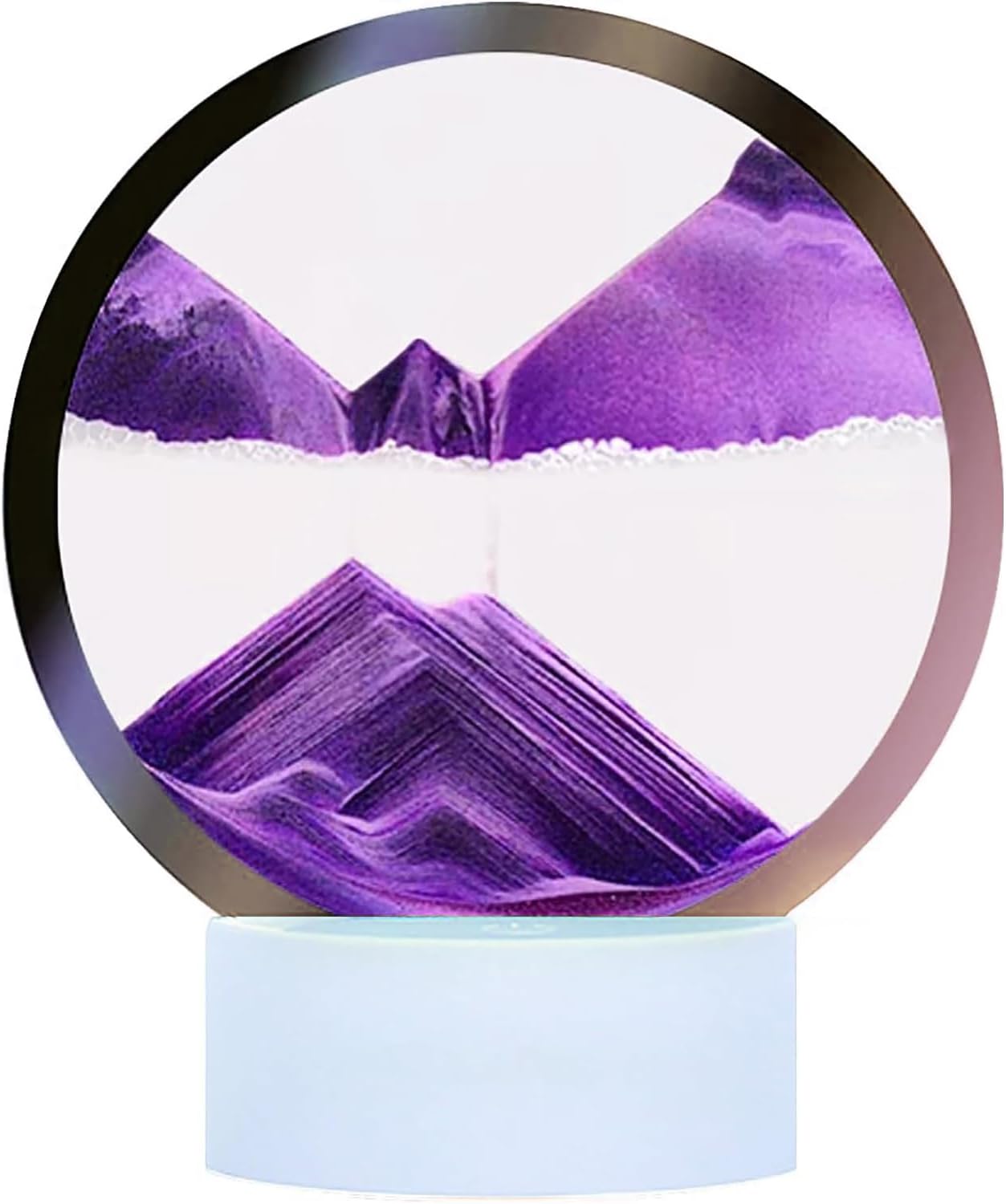 Moving Sand Art Picture Round Glass 3D Deep Sea Sandscape in Motion Display Flowing Sand Frame, Large Desktop Art Toys, Home & Office Desktop Decorations(Black, RC-Crotrol)