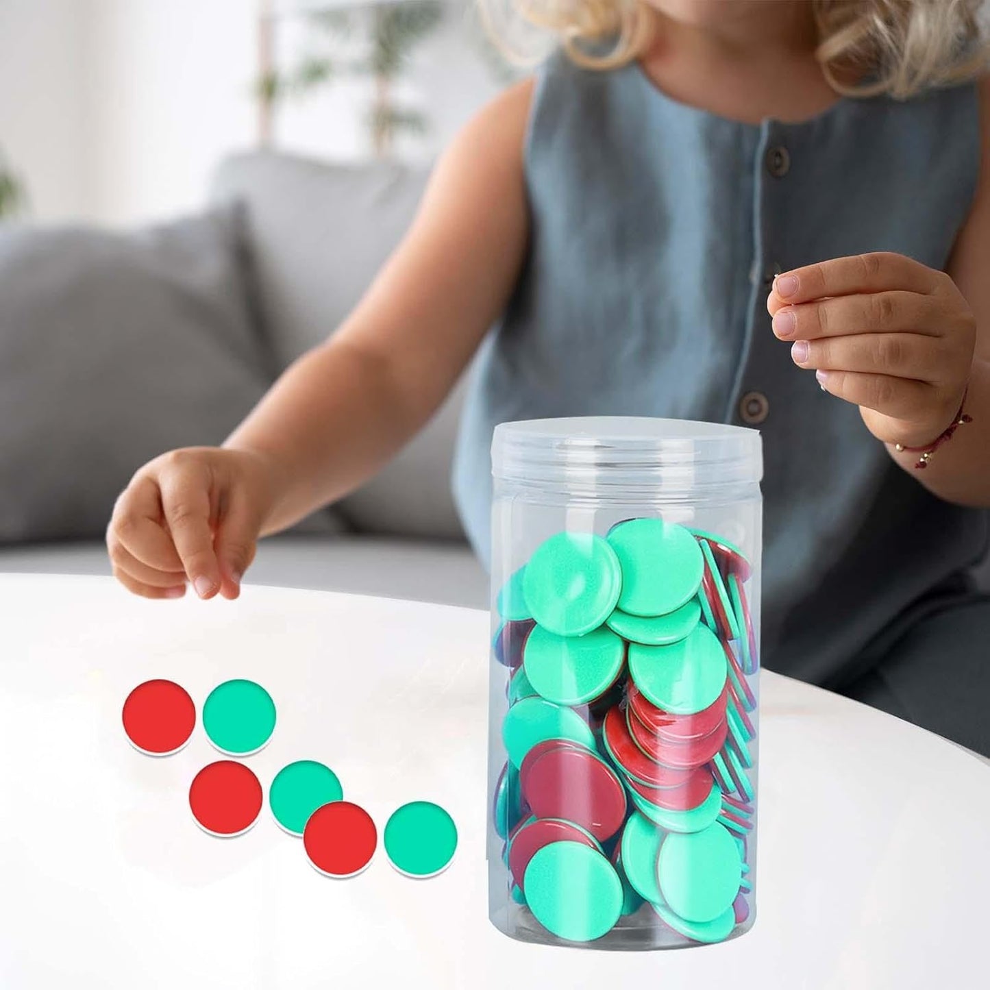 100 Pieces Learning Counters Two Color Counters for Math Practice Bingo Chips Math Counters for Kids for Game Classroom