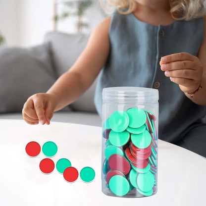 100 Pieces Learning Counters Two Color Counters for Math Practice Bingo Chips Math Counters for Kids for Game Classroom
