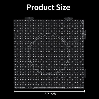 16 PCS 5mm Fuse Beads Pegboards - Large Square Clear Melty Beads Boards for DIY Craft Bead Bigger Projects
