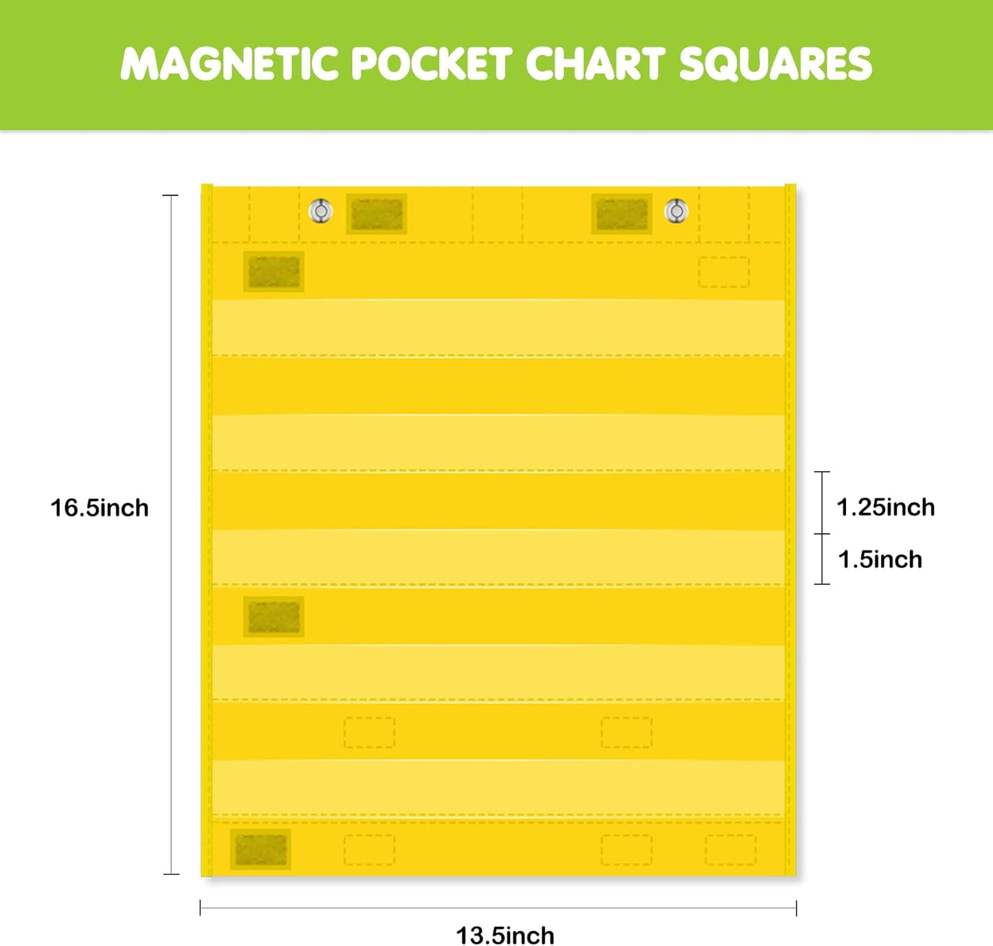 EAMAY Classroom Magnetic Pocket Chart for Kids, Mini Double-Sided Pocket Charts for Teachers Fits 3" Sentence Strips and Cards(14" x 17") (4)
