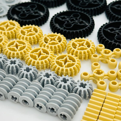 Miutrue Technical Parts Wheels Gears Building Blocks Accessories Pieces kit Construction Toys Set for Kids 6yrs+ Compatible with Major Brands