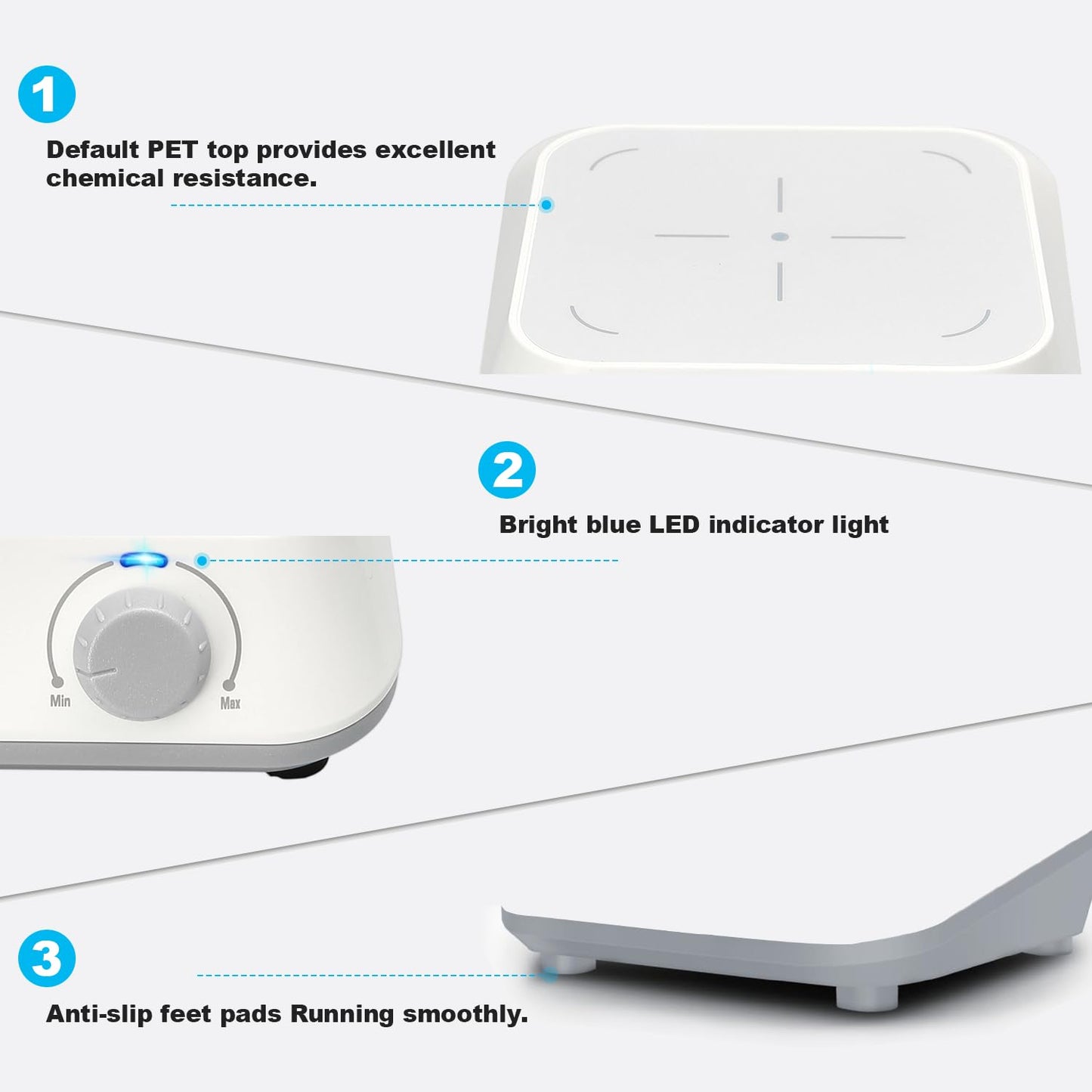 ONiLAB Magnetic Stirrer with 8PCS stir bar Set and stir bar Retriever, Magnetic Mixer Max Stirring Capacity 3000ml(No Heating)