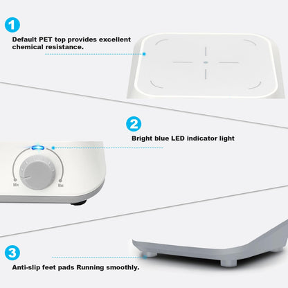 ONiLAB Magnetic Stirrer with 8PCS stir bar Set and stir bar Retriever, Magnetic Mixer Max Stirring Capacity 3000ml(No Heating)