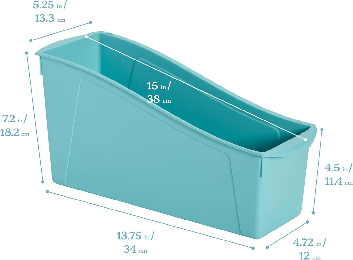 ECR4Kids Linking Plastic Storage Book Bin, Multipurpose Organization, Neon Purple, 10-Piece