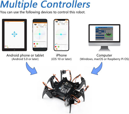FREENOVE Hexapod Robot Kit with Remote (Compatible with Arduino IDE), Walking Crawling Twisting, App Remote Control, Servo STEM Project