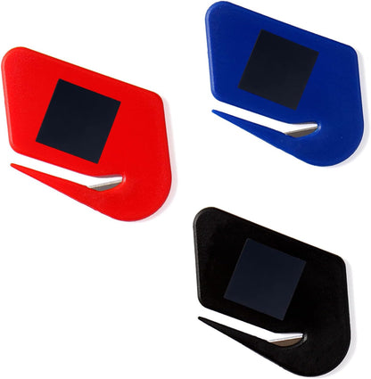 Magnetic Letter Openers Envelope,3 Pack,Envelope Opener Slitter,Mail Openers Blade with Magnet,Letter Opener for Women,Men,Office,Envelope Cutter (Black,White,Lake blue)