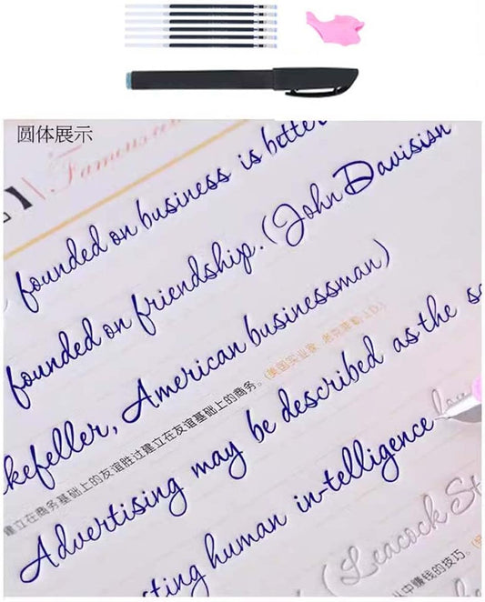 Beautiful Round English Calligraphy Practice Copybook, English Handwriting Practice Book Groove English Cursive Calligraphy