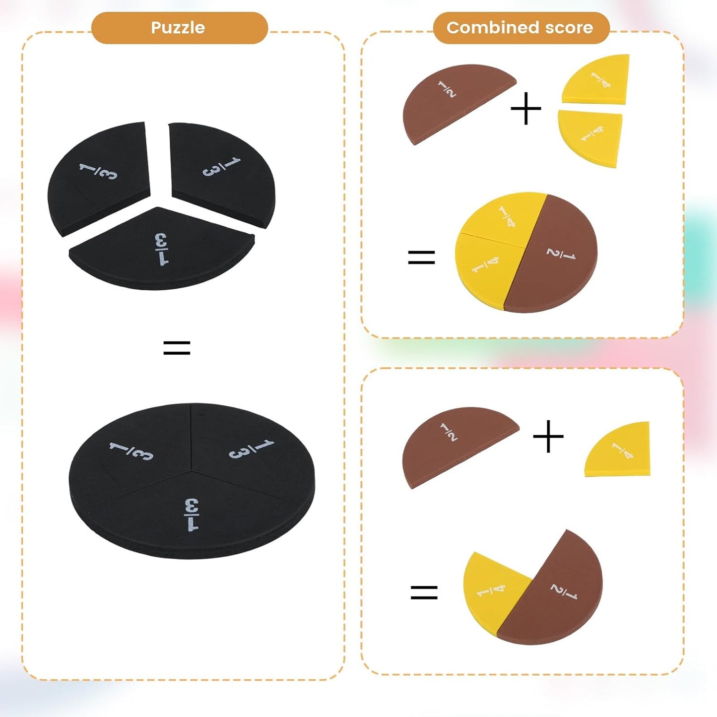 51 Pcs Magnetic Fraction Tiles Circles Bars, Early Childhood Education Math Manipulatives Rainbow Fraction Manipulatives for Elementary Educational Tool Math Learning Home 3rd 4th 5th