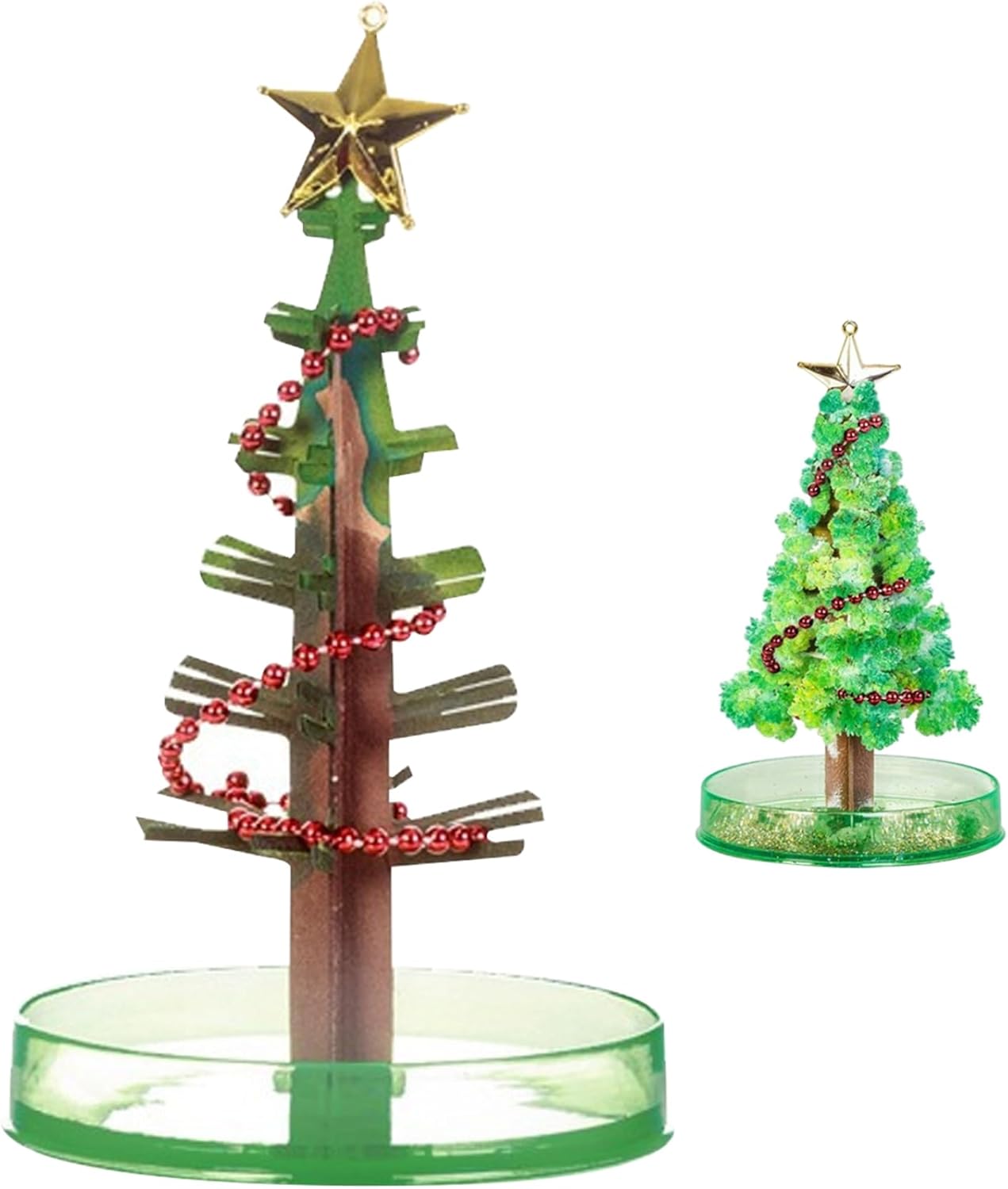 Christmas Decor Crystal Growing Kit, Mini Flower Tree Crystal Growing Cherry Blossom Paper Trees Toys Desk Decor for Kids on Birthday, Christmas Style 2