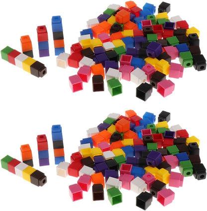 200Pcs 4 Colors Multilink Linking Cubes/Math Manipulative/Counting Blocks