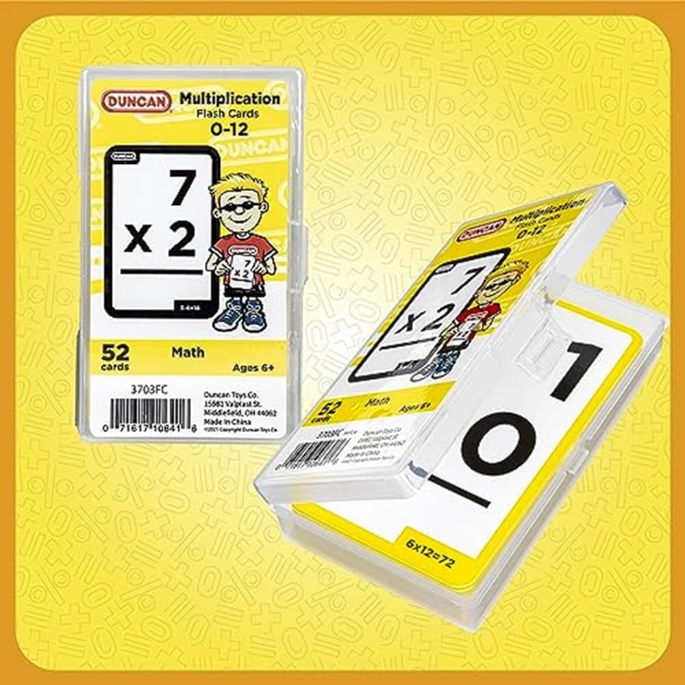 Duncan Flash Cards- Multiplication 3703FC Yellow & White, Medium