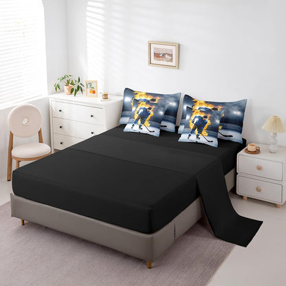 Erosebridal Chemistry Comforter Set with Sheets Full Size Periodic Table of Elements Bed in A Bag 7 Piece Science Chemistry Lovers Bedding Set for Kids Boys Children Bedroom Modern Black Bed Sets