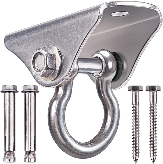 SELEWARE Anti-Squeaking Swing Hanger Stainless Steel Swing Set Hook Ceiling Mount Bracket for Hammock Chair Toddler Swing Yoga Swing Punching Bag 2 Packs