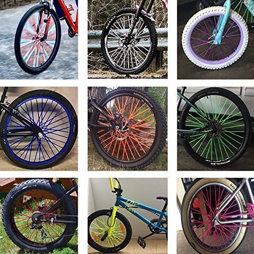 Super Pop Bicycle Spoke Skins Wraps Compatible with Schoolmate Bike Fans- Colorful Bike Wheel Decoration-72 Pcs(Red)