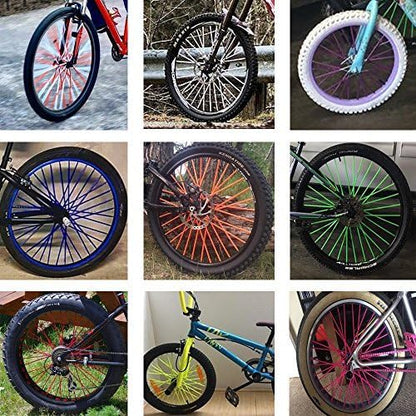 Super Pop Bicycle Spoke Skins Wraps Compatible with Schoolmate Bike Fans- Colorful Bike Wheel Decoration-72 Pcs(Red)