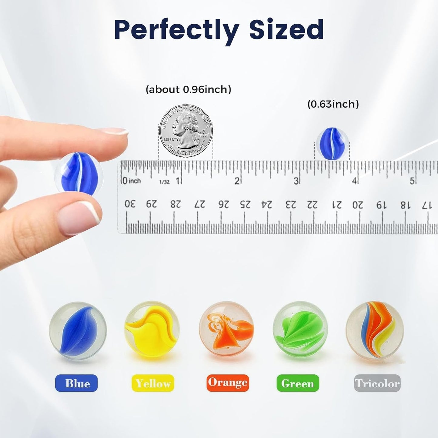 SallyFashion 240PCS Marbles for Kids, Cat Eye Marbles Mixed 5 Colors for Chinese Checkers, Marble Run Toys, Board Games