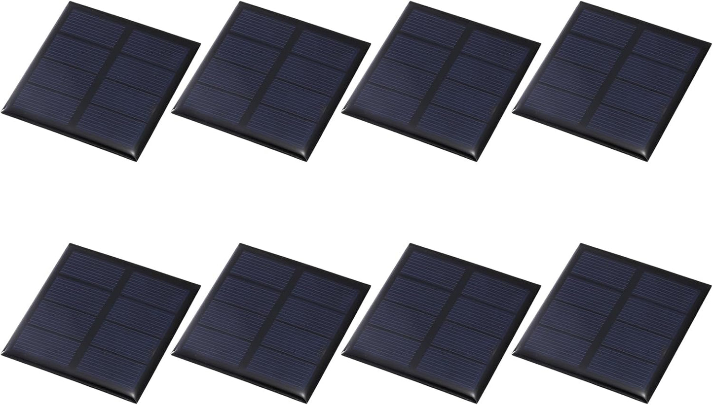MECCANIXITY 8PCS 1.5V 0.09W 0.06A Mini Solar Panels for Solar Power, Small Solar Photovoltaic Cells Charge DIY Electric Toy Materials Solar System Kits, 1.18" x 1.18"
