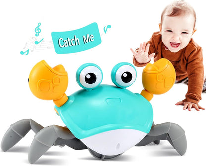 Crawling Crab Gear Set Toy - Tummy Time Musical Crab Toys Stacking & Building Blocks Educational STEM Game for Toddlers & Kids 3-5, 1 2 3 Yr Old Birthday Gift Christmas Stuff for 0-36 Month Boys Girls