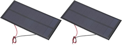 MECCANIXITY 2 Pcs 5.5V 0.44W 70mA Mini Solar Panels, Small Polycrystalline Solar Cell Panel with 2 Cable for DIY Electric Toy Materials Kits Charger, 60mm x 60mm