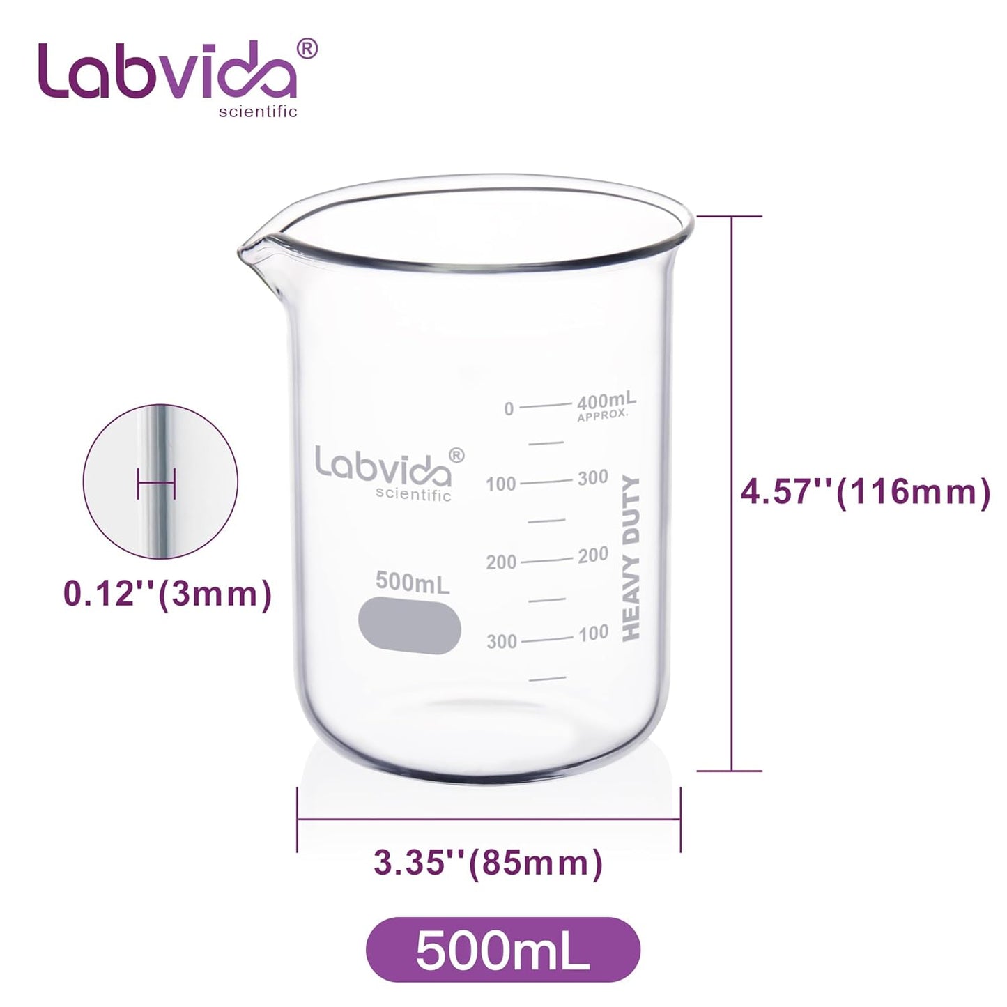 12pcs 50ml Upgrated Thick Glass Beakers, Shot Glass Beaker set, 3.3 Boro Griffin Low Form, Double Scale, LVA003