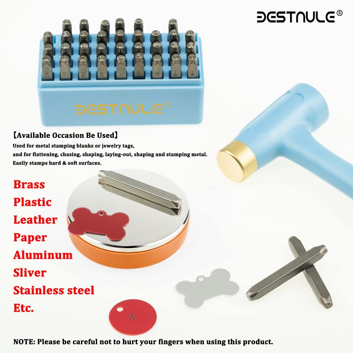 BESTNULE Professional Steel Bench Block, Covered with TPR Soft Plastic at the Bottom, Metal Stamping Table Mirror, Polishing with Chrome Plating for Jewelry Stamping Tools, (Dia: 3”, H: 19/32”)