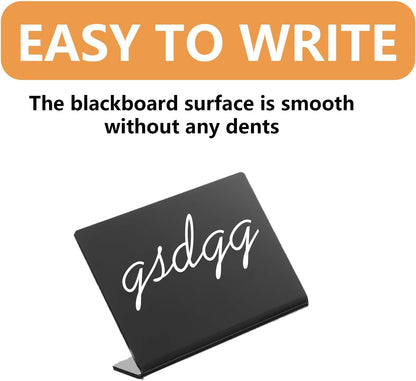 20 Pack 4"x3" V-Shaped Mini Chalkboard Signs, Self-Standing Tabletop Food Labels for Wedding, Bakery, Buffet, Easy to Write & Wipe Off, Includes 7 Color Chalk Markers, Cleaning Cloth
