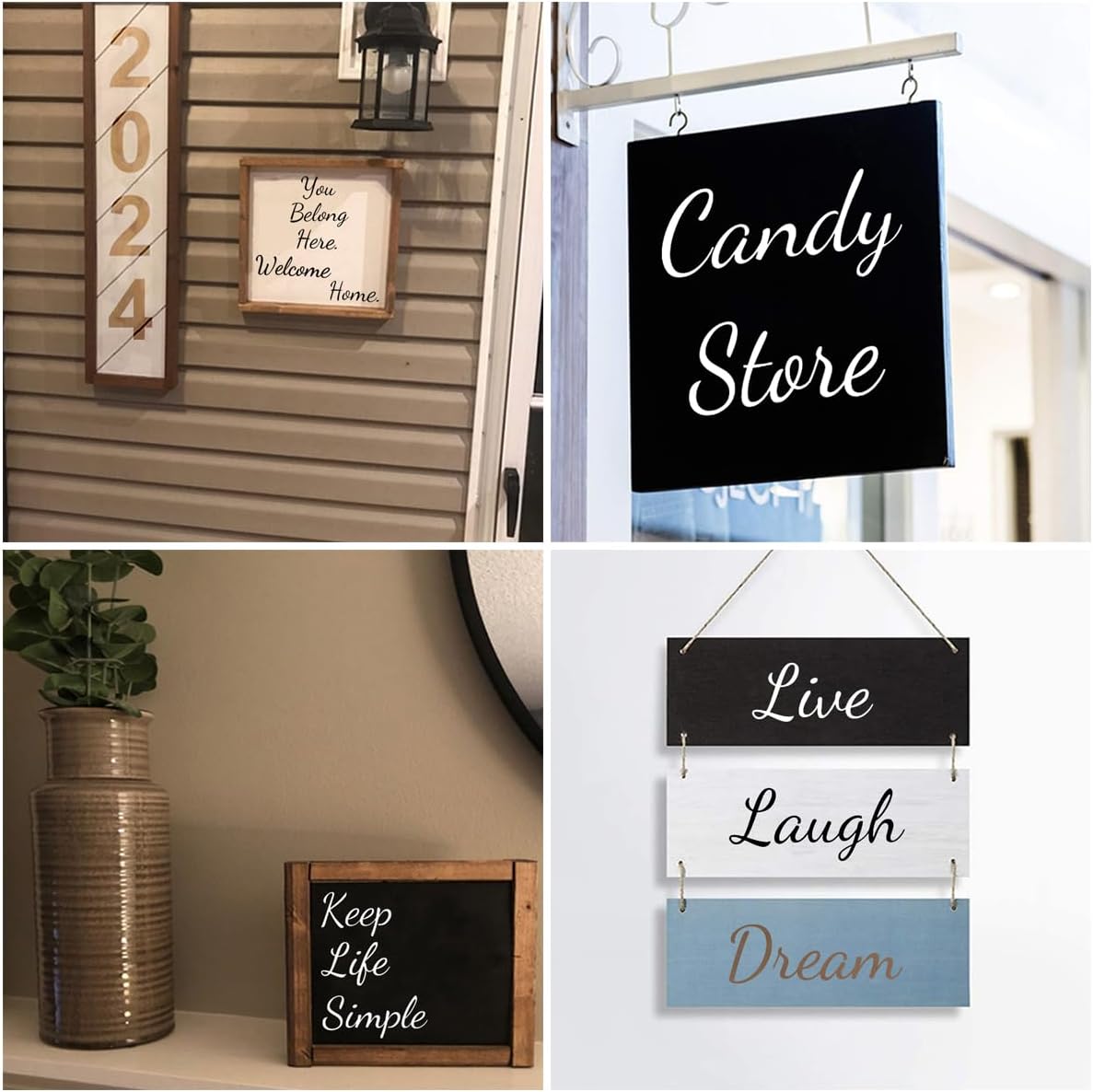 6 Inch Alphabet Letter Stencils for Painting - 70 Pack Letters and Numbers Stencil Templates with Signs for Painting on Wood, Reusable Number and Letter Stencils for Chalkboard Wood Signs & Wall Art