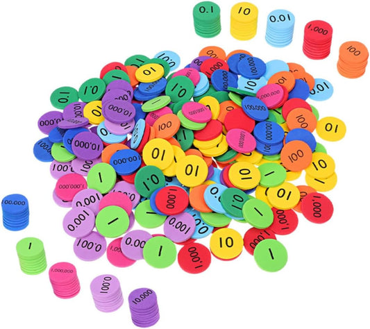 Milisten 200pcs Place Value Discs for Math Learning Counting Chips for Early Education Versatile Educational Tools for Cognitive Development Boy Girl