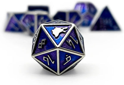 Norse Foundry Set of 7 Banshee Wail Norse Series Full Metal Polyhedral Dice RPG Math Games DND Pathfinder