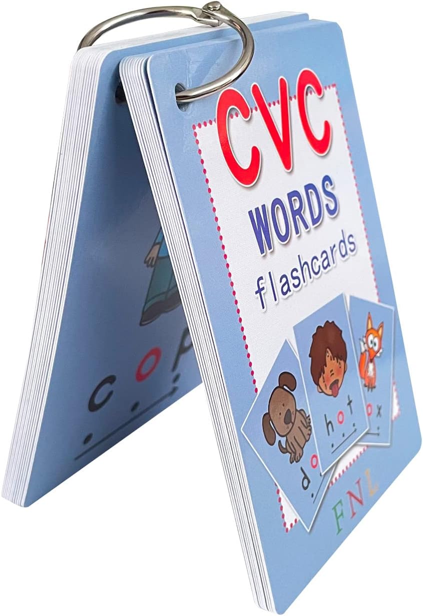 Richardy CVC Flashcards Short Vowel Word Cards CVC Beginning Phonics Word Builders Toddler Learning Toys 4.3 X 3 Inch 126 Cards…