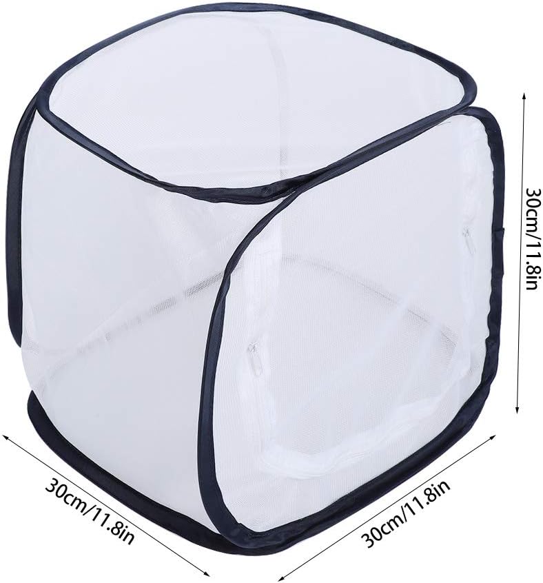 Breeding Cage Ventilated Butterfly House Portable Mesh Cage in Sect and Butterfly Habitat Cage Foldable Mesh Cage for Incubator Plant Growing Clear Observation