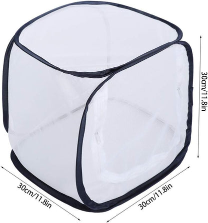 Breeding Cage Ventilated Butterfly House Portable Mesh Cage in Sect and Butterfly Habitat Cage Foldable Mesh Cage for Incubator Plant Growing Clear Observation