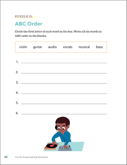 The 4th Grade Spelling Workbook: 95+ Games and Puzzles to Improve Spelling Skills