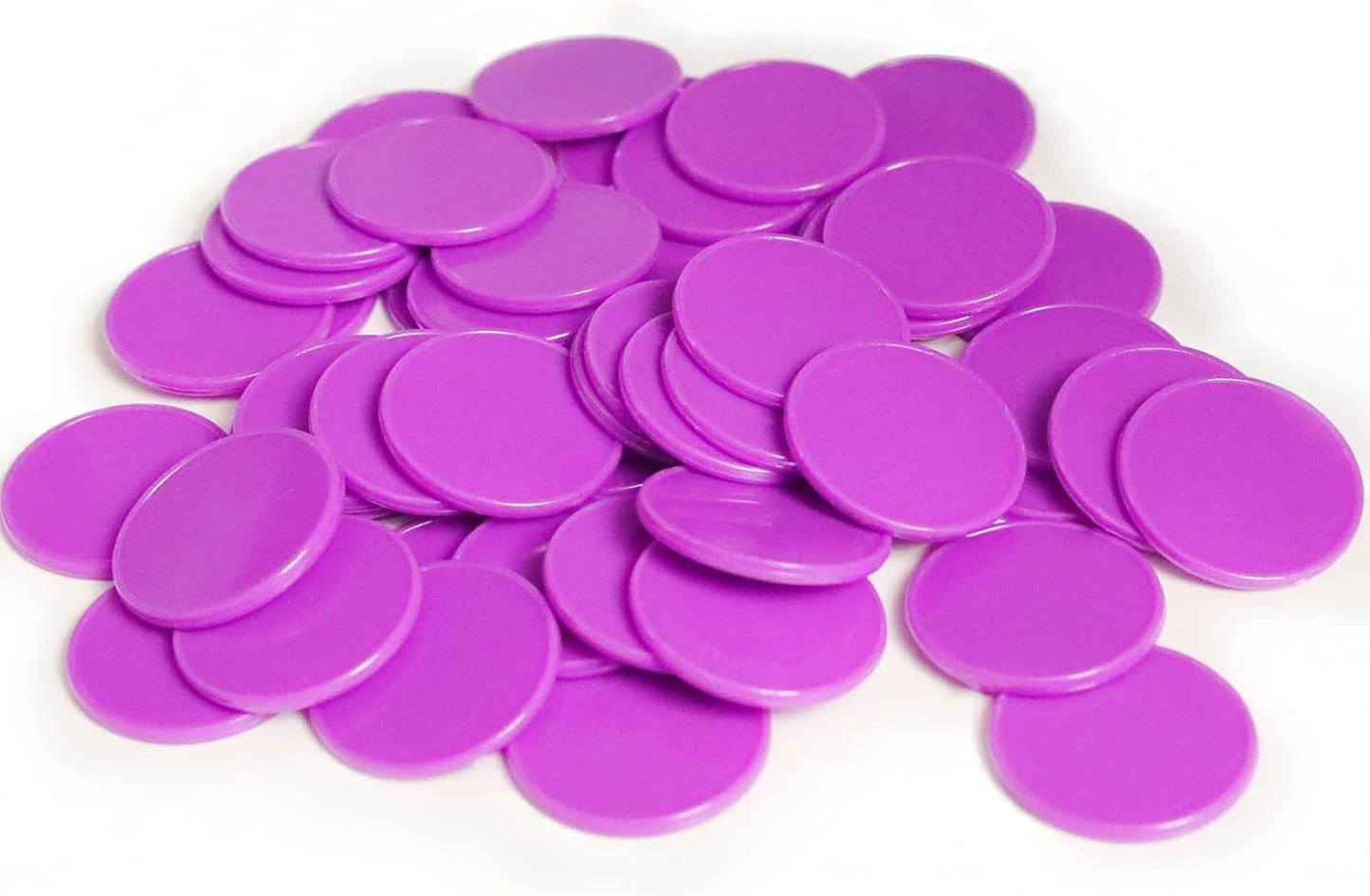 Set of 100 Opaque Plastic Learning Counters Mini Poker Chips Game Tokens with Storage Box (Black+White+Blue+Purple, 1 Inch)