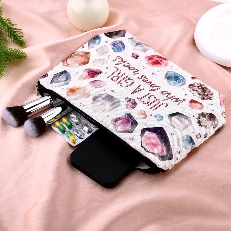 Rock Collecting Bag for Kids Rock Collectors Bag for Collecting Rocks Lovers Christmas Birthday Gift for Daughter Niece Just A Girl Who Loves Rocks for Rock Hunter