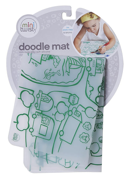 Modern-Twist 100% Plastic Free Silicone Waterproof, Dishwasher Safe Doodle Mat, Single Mat, Alphabet Animals