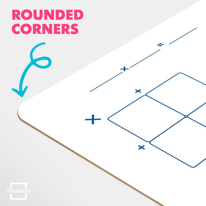 SCRIBBLEDO Dry Erase Ten Frame Area Model Board 9" x 12" Double Sided Whiteboard Math manipulatives for Kids - Area Model and 2 Ten Frames Math Practice for Addition Subtraction and Multiplication