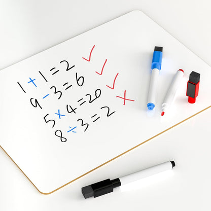 Nicpro Dry Erase Board with Lines 12 x 16 in, 2 Pack Kid Double Sided Lined White Board Dry Erase with 8 Pens, 2 Eraser, Small Learning Whiteboards for Kids, Students, Homeschool Essentials Supplies