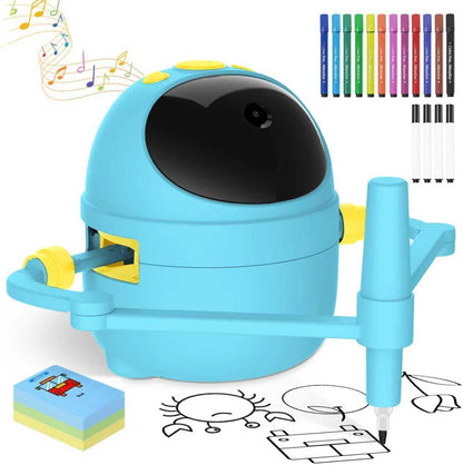 Drawing Robot for Kids with 150 Learning Cards and 17 Colorful Pens, Voice Interactive Educational Smart Art Painting Machine, Step-by-Step Drawing Guidance for Boys Girls Early Learning & STEM Toys