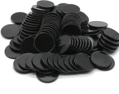 Set of 100 Opaque Plastic Learning Counters Mini Poker Chips Game Tokens with Storage Box (Black+White+Blue+Purple, 1 Inch)