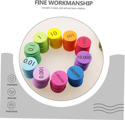 300Pcs Eva Place Value Disks for Learning Discs Teaching Supplies for Arithmetic and Counting Skills Portable Educational Manipulatives